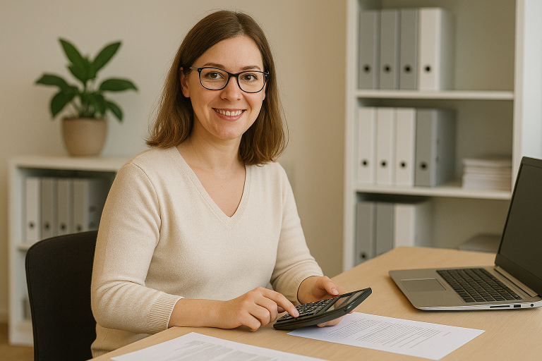 Mitarbeiterin der Klinikbuchhaltung einer HNO-Fachklinik